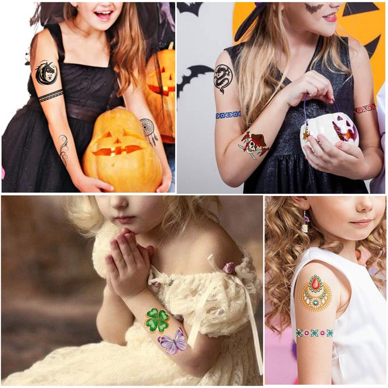 Yazhiji 36 Sheets Temporary Tattoos for Kids Boys Girls Adults