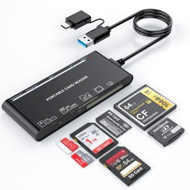 USB C USB3.0 Multi Card Reader for SD, CF, Micro SD, XD, MS Cards - 7 in 1 Adapter Hub for Windows, Mac, Linux, Android