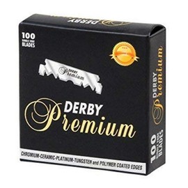 Single Edge Razor Blades Pack of 100 Premium Stainless Steel Derby Treet Shark Blades for Smooth Daily Grooming - Comfortable and Precision-Focused:_derby green professional 100