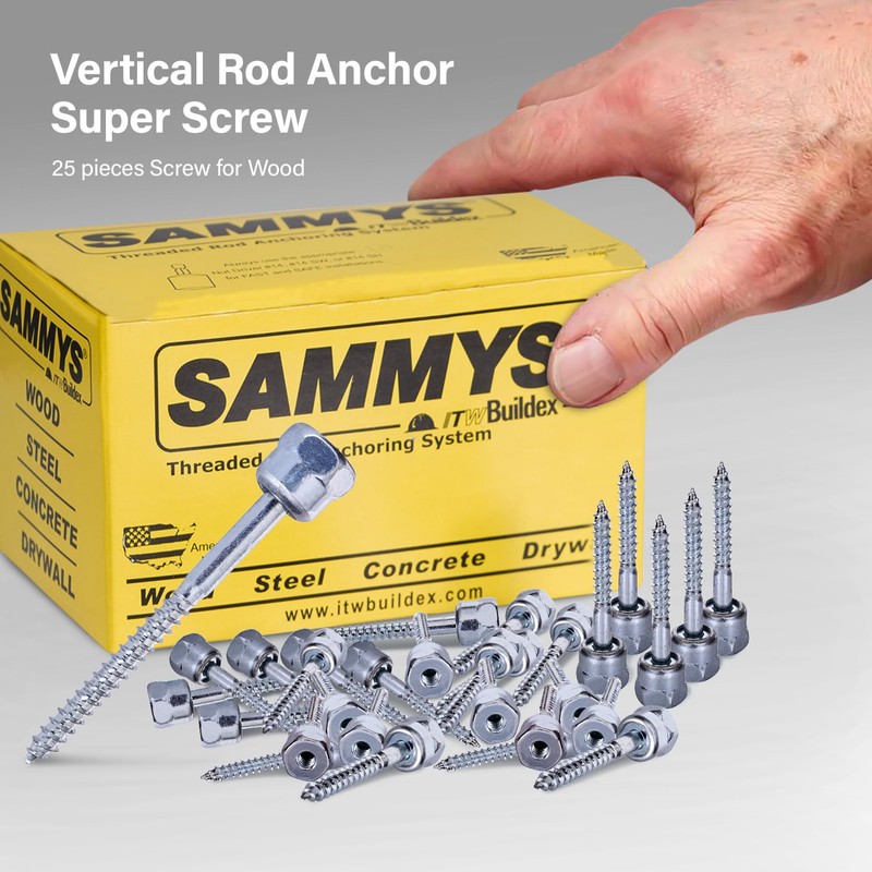 Sammys 8010957-25 Vertical Rod Anchor Super Screw with 3/8 in.
