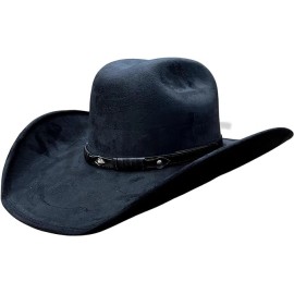 Artesanias Mickey Mexican Vaquero Cowboy Black Felt Suede Hat Tejana Sombrero Texana Sinaloa L
