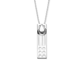 ORTAK 925 Sterling Silver Handmade Pendant Necklace Charles Rennie Mackintosh Design Inspired By Art Nouveau High Polished Scottish Fine Jewellery Made In Scotland