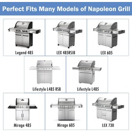 Criditpid Grill Replacement Parts for Napoleon LEX 485, LEX 605, LEX 730 Series, Legend 485, Mirage, Lifestyle Gas Grills, Napoleon S81001 Heat Plate Flame Tamer and Burner for Napoleon Grill Parts