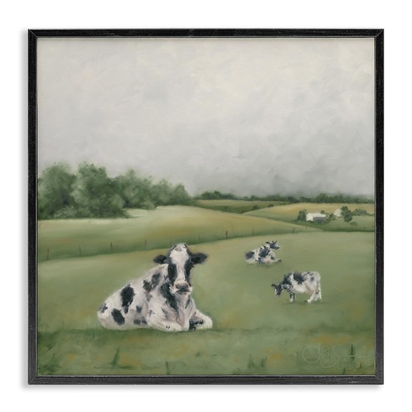 Stupell Industries Dairy Cows Grazing in Rolling Green Field Farms
