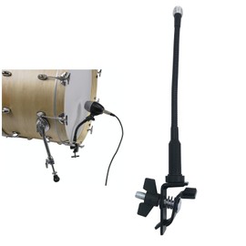 TUOREN Drum Rim Microphone Clamp 15mm Thread Head Drum Microphone Clip with 9.84inch Gooseneck Tension Rod, Percussion Microphone Mount Attachment for Drum Set Bass Drum Hoop