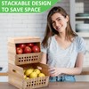 AceOrbit 6 Pack Wood Pantry Storage Bins 4 Wooden Storage
