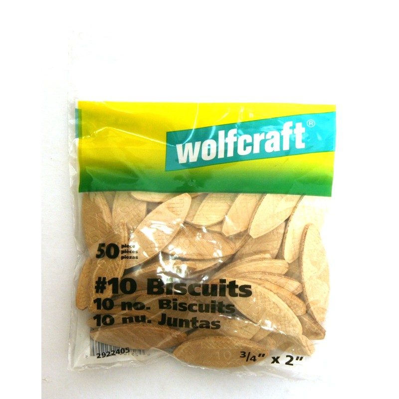 wolfcraft 2922405 Compressed Wafer Shaped Wood Joining Biscuits, #10, 50