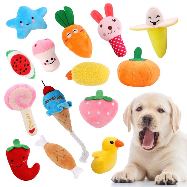 14 Pack Puppy Toys,Dog Squeaky Toys,Small Dog Interactive Teething Plush