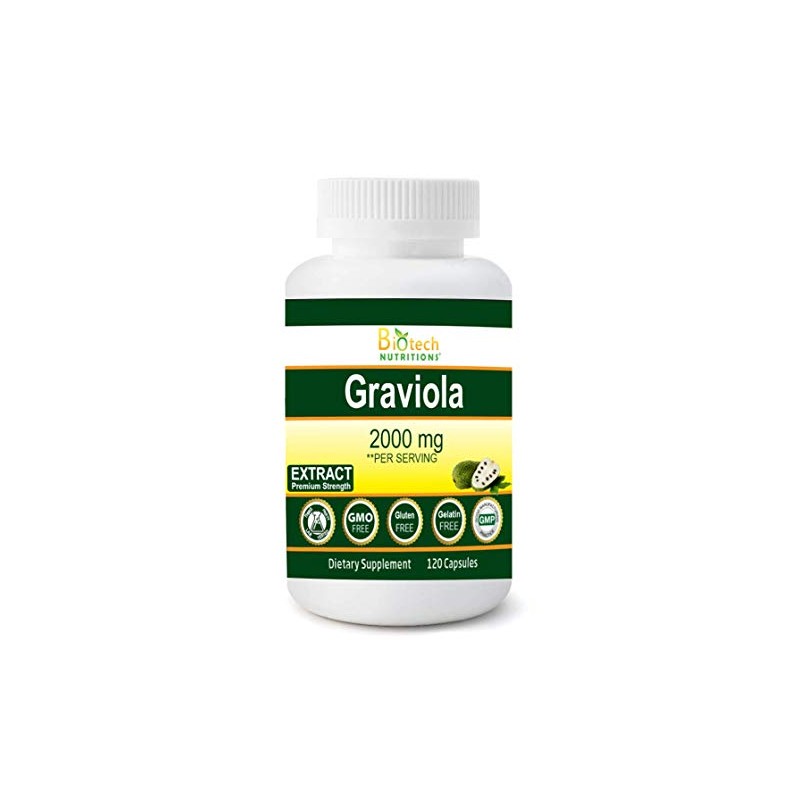 Biotech Nutritions Graviola Extract- 2000 mg Vegetable Capsules, 120 Count