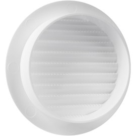 Vent Systems 4'' Inch - Pack of 2 - White Soffit Vent Cover - Round Intake or Exhaust Air Vent Louver with Screen Mesh - Air Supply HVAC Ventilation for Bathroom, Home Office, Kitchen