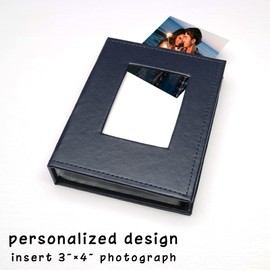 Cherrich Álbum de fotos pequeño de 4 x 6 pulgadas, paquete de 2 libros de fotos de piel, cada mini álbum de 26 páginas tiene capacidad para 52 fotos, carpeta de presentación artística para tarjetas postales y almacenamiento de imágenes