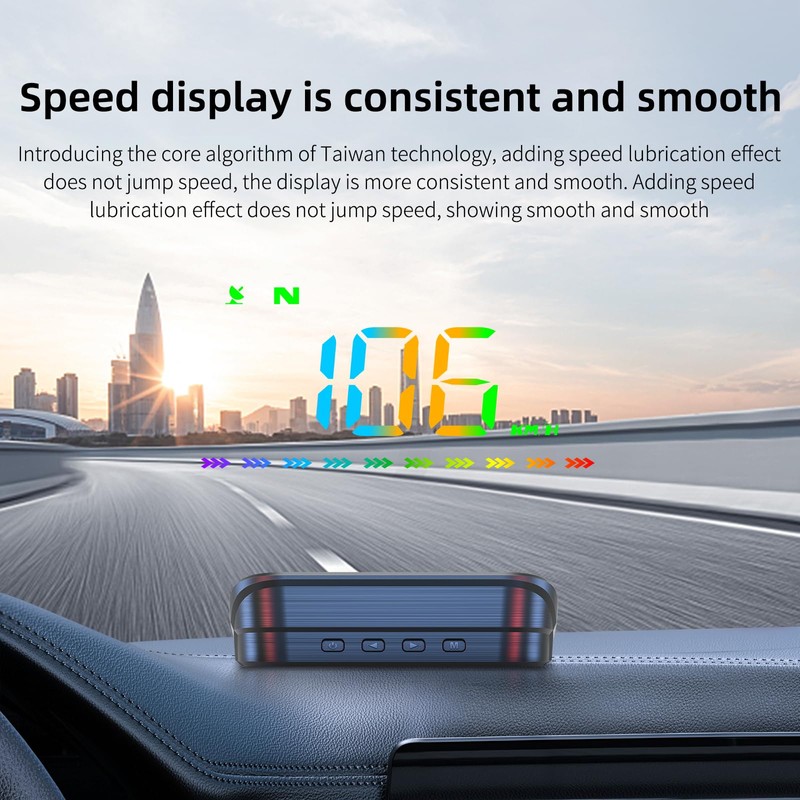 AZIJYV Heads Up Display for Cars, Color GPS Speedometer M23,