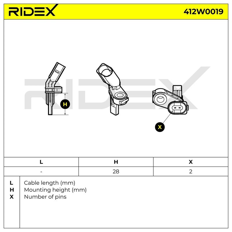 RIDEX ABS Sensor 412W0019 Right Golf V Hatchback (1K1) Golf