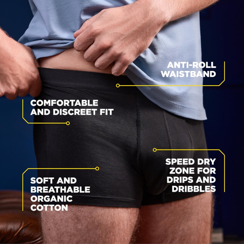 Tena Men Washable Mens Boxers Soft, Comfy and Secure Boxers