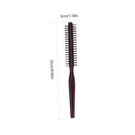 OHPHCALL Pear Wood Brush Round Hairbrush for Hair Styling Barber Curly Hair Brush Wooden Handle 2pcs Set
