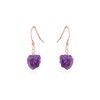 Amethyst Raw Nugget Earrings in 14k Rose Gold Fill