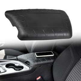 KEWISAUTO Center Console Armrest Cover for Challenger 15-23, TPE Black Waterproof Scratch Resistance Soft Center Console Armrest Pad Cover for Dodge Challenger 2015-2023 Interior Accessories