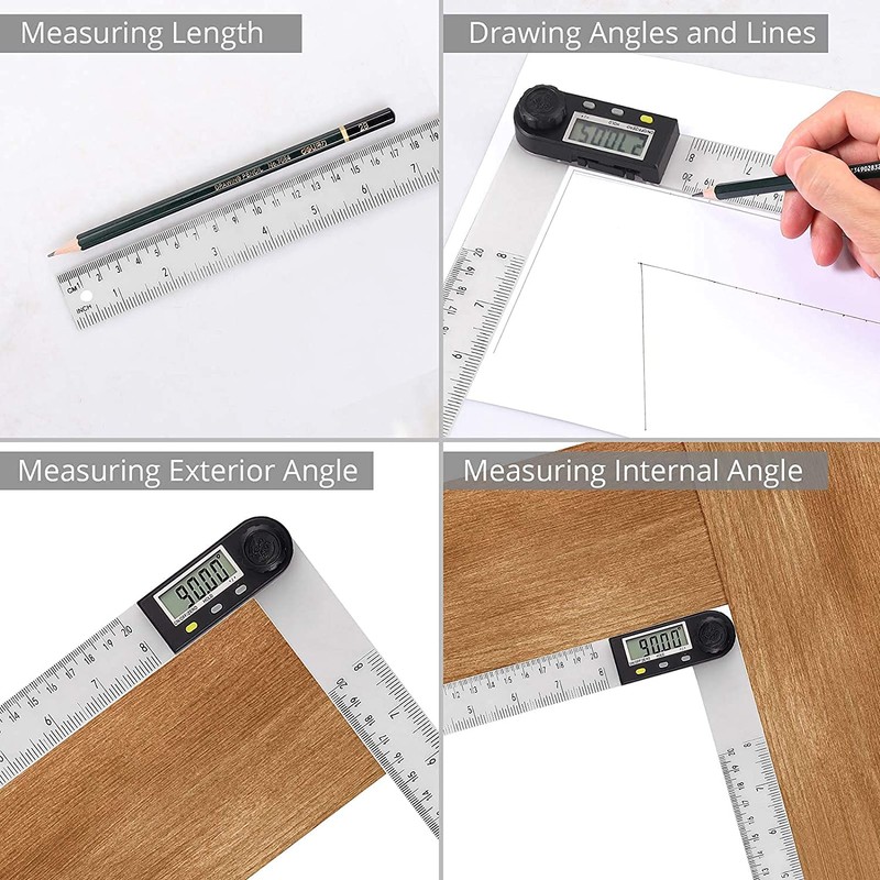 ANCLLO Digital Angle Finder Ruler 8 inch/200mm Digital Protractor with