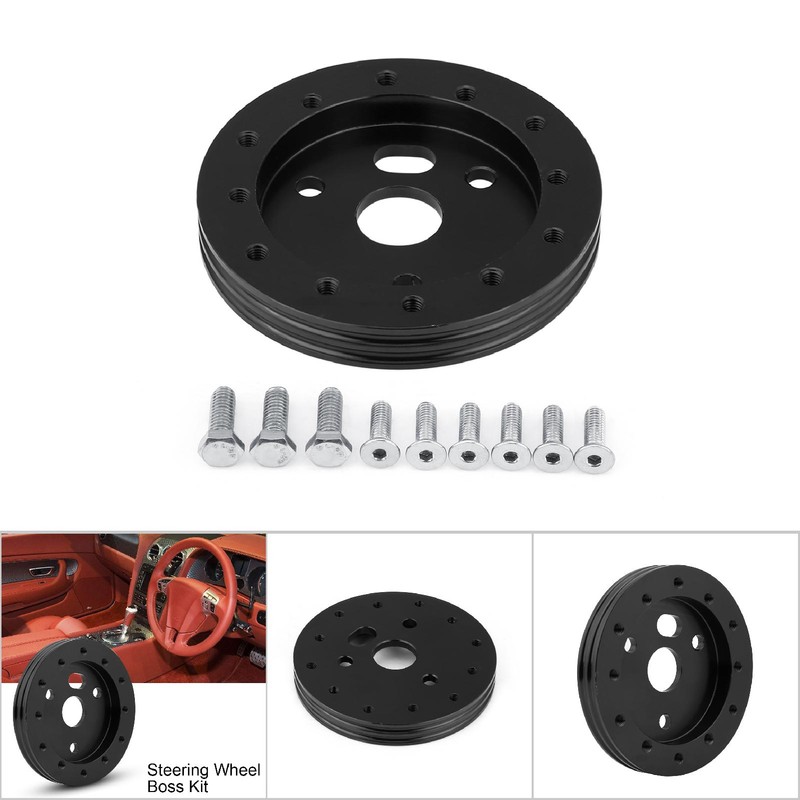 Aluminum Black 0.5 Inch 6 Hole Car Steering Wheel Hub