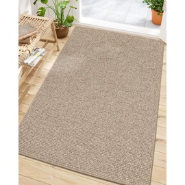 LUMI Indoor Doormat, 36"x56" Low Profile Entryway Mat, Ultra-Thin Non Slip Rubber Backing Welcome Mat, Stain-Resistant Door Mats for Inside, Porch, Beige