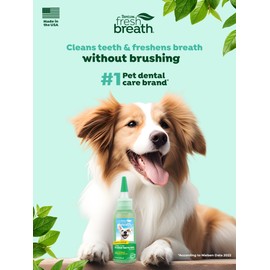 TropiClean Fresh Breath Dog Teeth Cleaning Gel - No Brushing Dental Care - Breath Freshener Oral Care - Complete Dog Teeth Cleaning Solution - Helps Remove Plaque & Tartar, Original, 59ml
