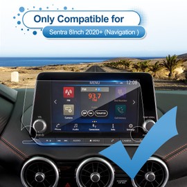 Coleya 2020-2025 Sentra Screen Protector for Nissan Sentra (SV/SR) 8-inch Touchscreen, 9H Tempered Glass 2023 2024 2025 Sentra Accessories Anti-Scratch/HD Transparent 8"