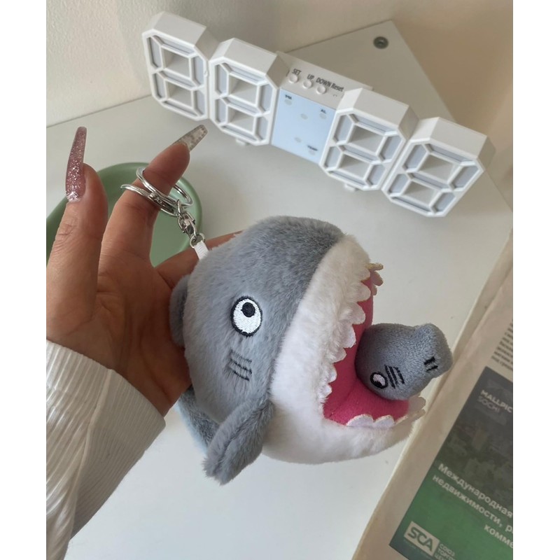 Wigo Pretend Shark Plush Toy Key Holder Accessory School Shark