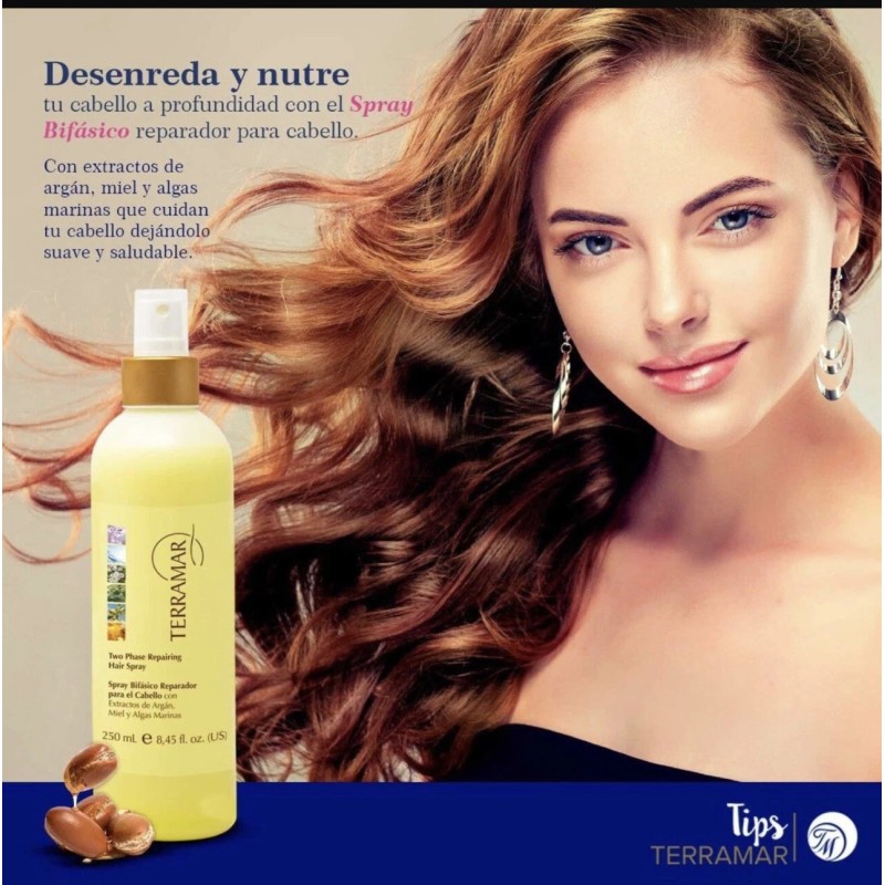 Terramar Spray Bifásico para el Cabello con Extractos de Argán.