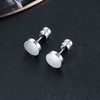 Titanium Round Flat Earrings 316L Surgcial Stainless Steel Screw Back