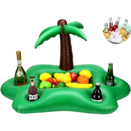 Swimming Pool, Floating Bar for Pool, Cup Holder, Palm Tree Inflatable Floating Tray for Inflatable Pool, Suitable for Swimming Pools, Sea, Holidays, Bathing 95 x 55 x 55 cm