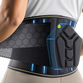 Back Brace for Women & Men, Lower Back Pain Relief, Fit Waist 29.8-38.5 inches (Matte Black, Medium)