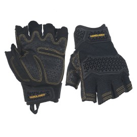 U Wrist Half Finger Tactical Work Glove Heavy Duty Hard Knuckle Gloves for Outdoor Training Motorcycle Cycling & Tactical UseSize: Xl, Color: Black