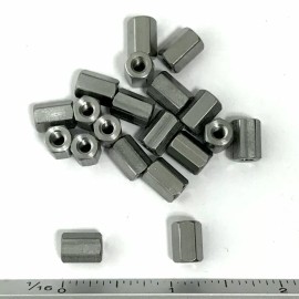 No Brand (PKG of 20) Standoff, 1/4" Hex, Female-Female, 6-32, 3/8" L, Stainless Steel