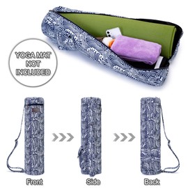 Yoga Mat Bag, AROME Waterproof Yoga Bag Mat Carrier Exercise Yoga Carrying Bag for Women Men, Full-Zip Yoga Gym Bag with 2 Multi-Functional Pockets and Adjustable Strap for 1/4" 1/3" 2/5" Thick Yoga Mat