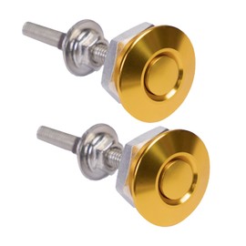 Nihfien 2Pcs 1.25in Universal Aluminum Vehicle Hood Pins,Quick Release Lock Latch Bumper for Car, Bumper Quick Release Latch License Plate Clip Hood Pins Lock for Bumper Hood or DIY - Golden