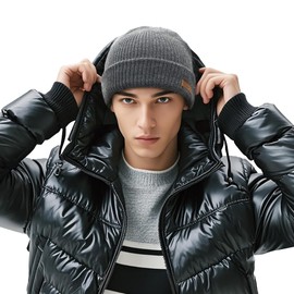 Clakllie Trawler Beanie Watch Hat Classic Knit Stocking Cap Soft Warm Skull Caps Rolled Cuff Toboggan Hats,Gray