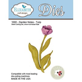 Elizabeth Craft Designs Garden Notes "Tulip" Die, Metal, Grey