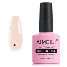 AIMEILI Rubber Base Pink Gel Nail Polish Nude Colors for Nails in UV LED Soak Off Gel Nail Gel Polish - (448) 10ML