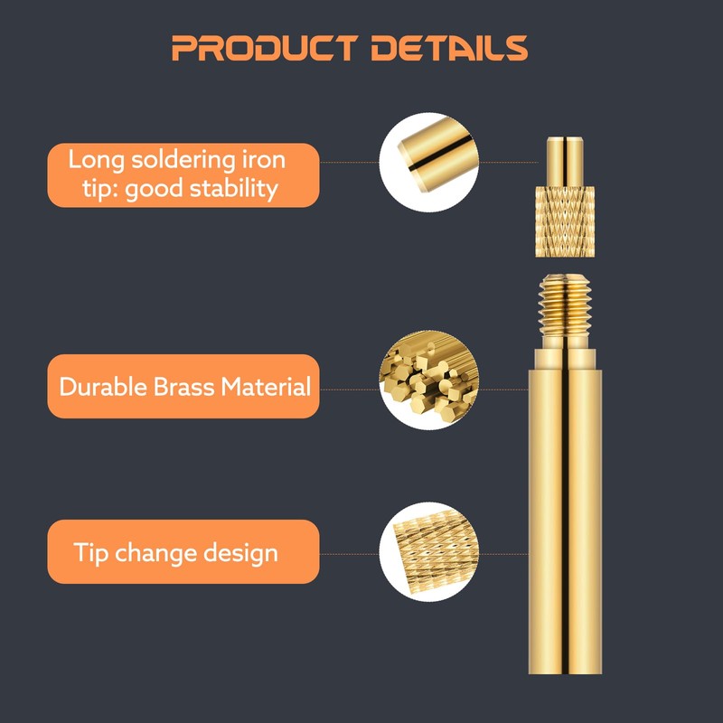 8 Pcs Heat Set Insert Tool Soldering Iron Tips M2