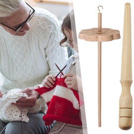 Wooden Drop Spindle,Top Whorl Yarn Spinner Wheel | Wooden Sewing Supplies, Hobby Craft Tools for Weaving Projects Knitting Crocheting