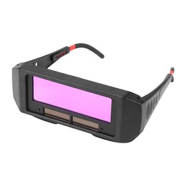 Solar Car Darkening Welding Safety Goggles Welder Protective Mask Helmet with Adjustable Visor Eye Protection Mask Anti-Flog Anti-Glare Glasses Black