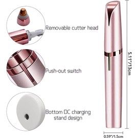 Facial Hair Remover for Women, Painless Hair Removal, Face Epilator, Women's USB Electric Hair Removal for Body, Facial Hair, Lips, Chin (Champagne Gold)