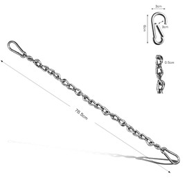 XIALINBUY Chain for Hanging Chair 76.5 cm Punch Bag Chain Swing Chain 304 Stainless Steel Extension Hanging Chair Chain up to 350 kg with 2 Pieces Carabiner for Punch Bag Hanging Chair Hammocks