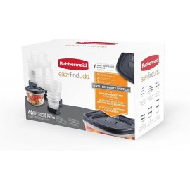 Rubbermaid 20 Set Rubbermaid Meal Prep Lunch Food Storage Containers w/ Lids, Black