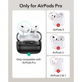 ESR ESR for AirPods Pro Case (2023/2022/2019, 2nd/1st Gen), Compatible with Airpods Pro 2 (USB-C/Lightning Cable), MagSafe Ready, Magnetic Lid Lock, Full Drop Protection Cover with Lanyard, Black