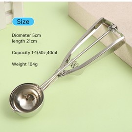 Ice Cream Scoops with Easy Trigger - Medium Sized (5cm) 304 Stainless Steel Cookie Scoop for Meatballs, Mellon Balls, Mashed Potatoes and Muffins