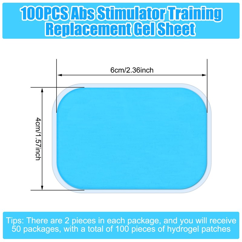 Hungdao 100 Pcs 50 Packs Gel Pads for ABS Stimulator