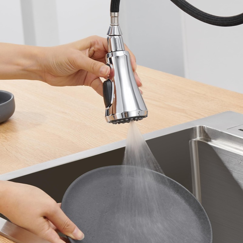 Kitchen Faucet Head Replacement, 3-Function Pull Down Faucet Spray Head