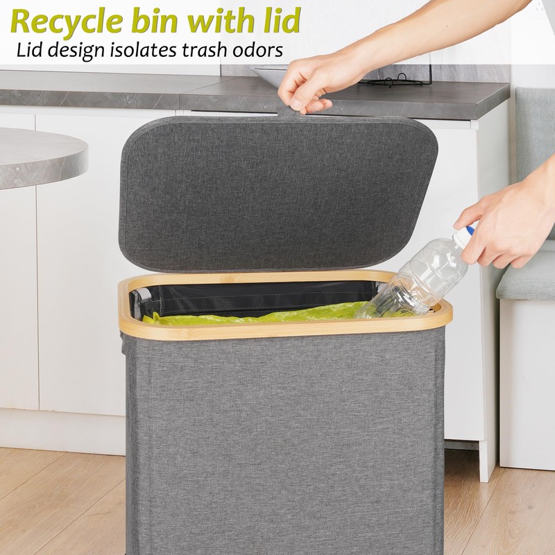 efluky Recycling Bin Holder 100L, 26 Gallon Trash Can with