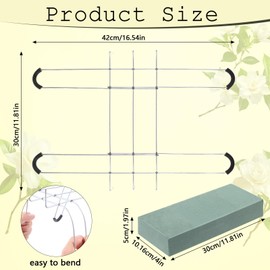 4 Pack Headstone Flower Saddle 12 Inch Grave Saddles for Cemetery Headstones for Graves Wire Rustproof Galvanized Tombstone Saddle with Floral Foam for Grave Headstone Cemetery Floral Decorations